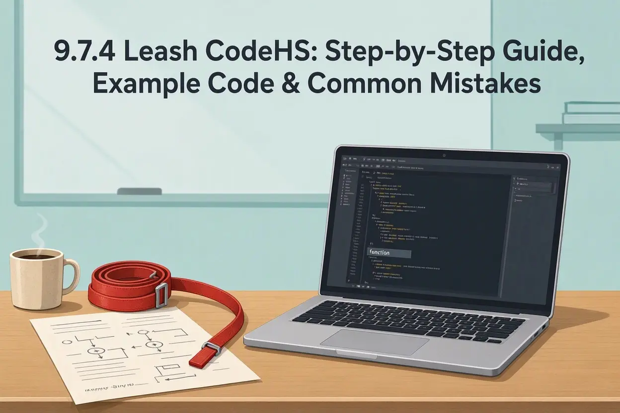9.7.4 Leash CodeHS: Step-by-Step Guide, Example Code & Common Mistakes
