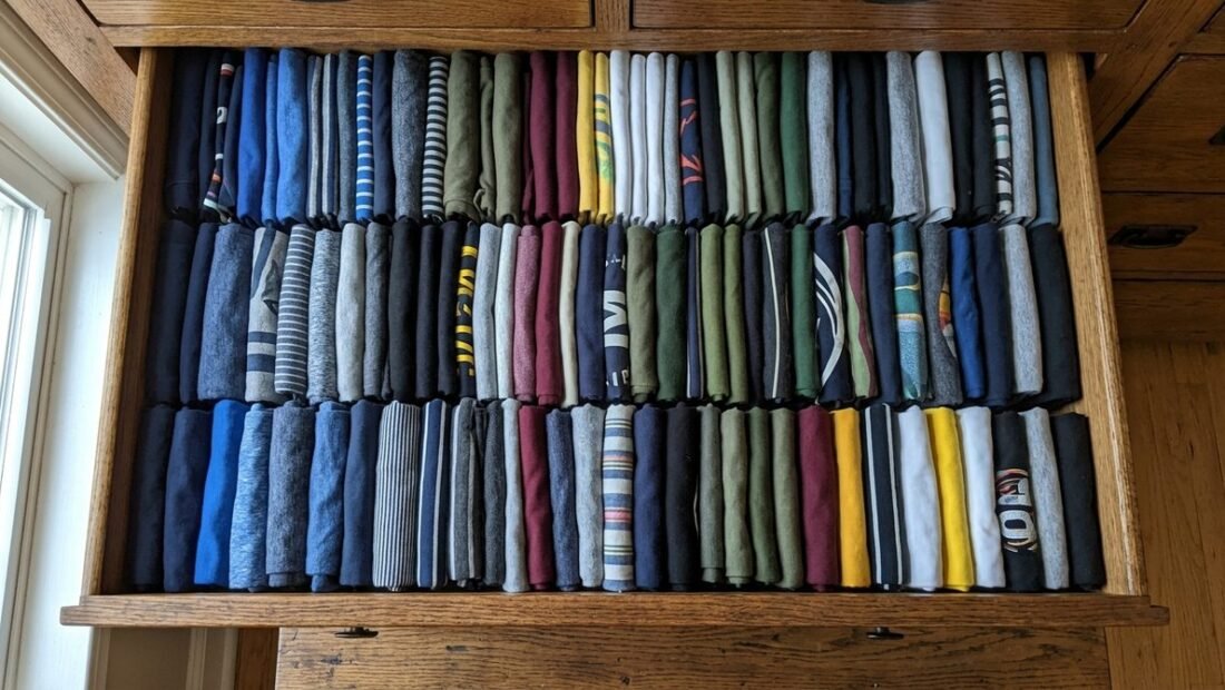 What Is the Best Way to Fold T-shirts to Save Drawer Space?